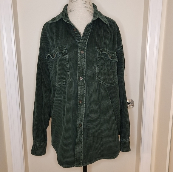 90s Green Corduroy Overshirt - Picture 2 of 14